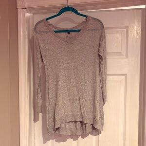 Cable & Gauge Gray Asymmetrical 3/4 Sleeve Tunic